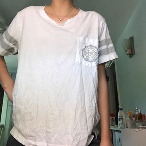 PINK white tshirt SIZE LARGE